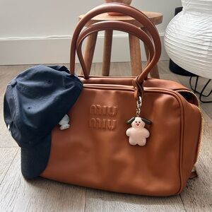 Miu Miu Tan Cognac Beau Large Bag